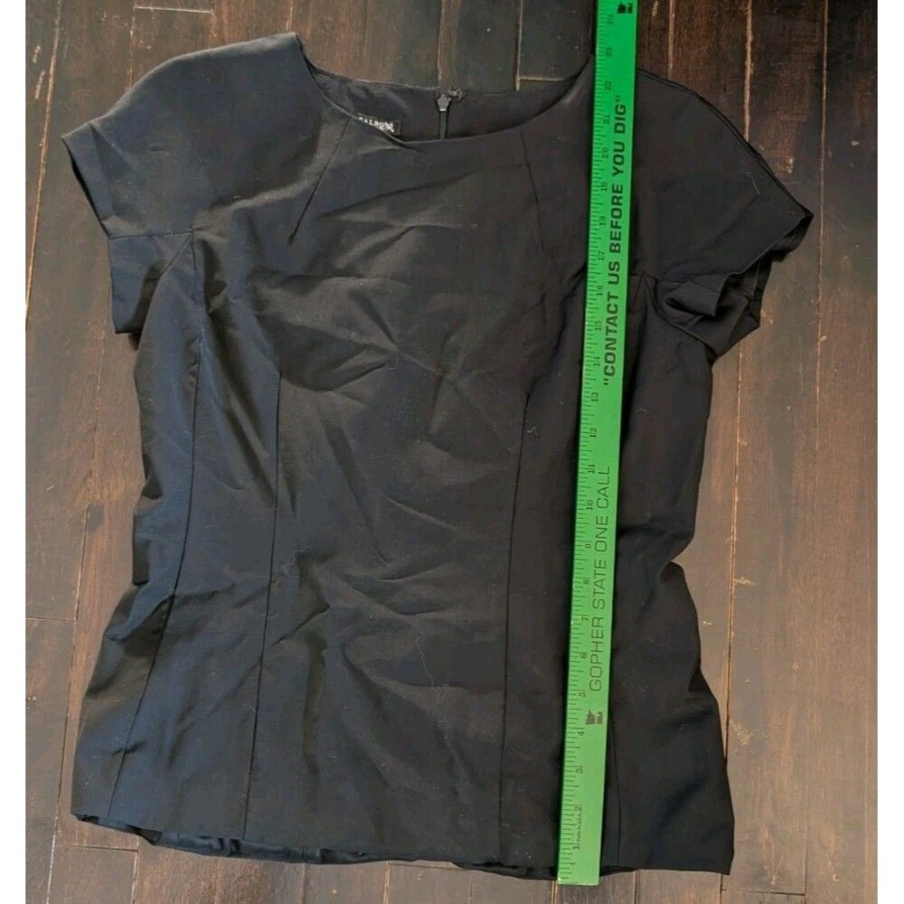 Talbots Wool Blend Black Short Sleeve Sleeveless Zipper Blouse Top Shirt Size 4